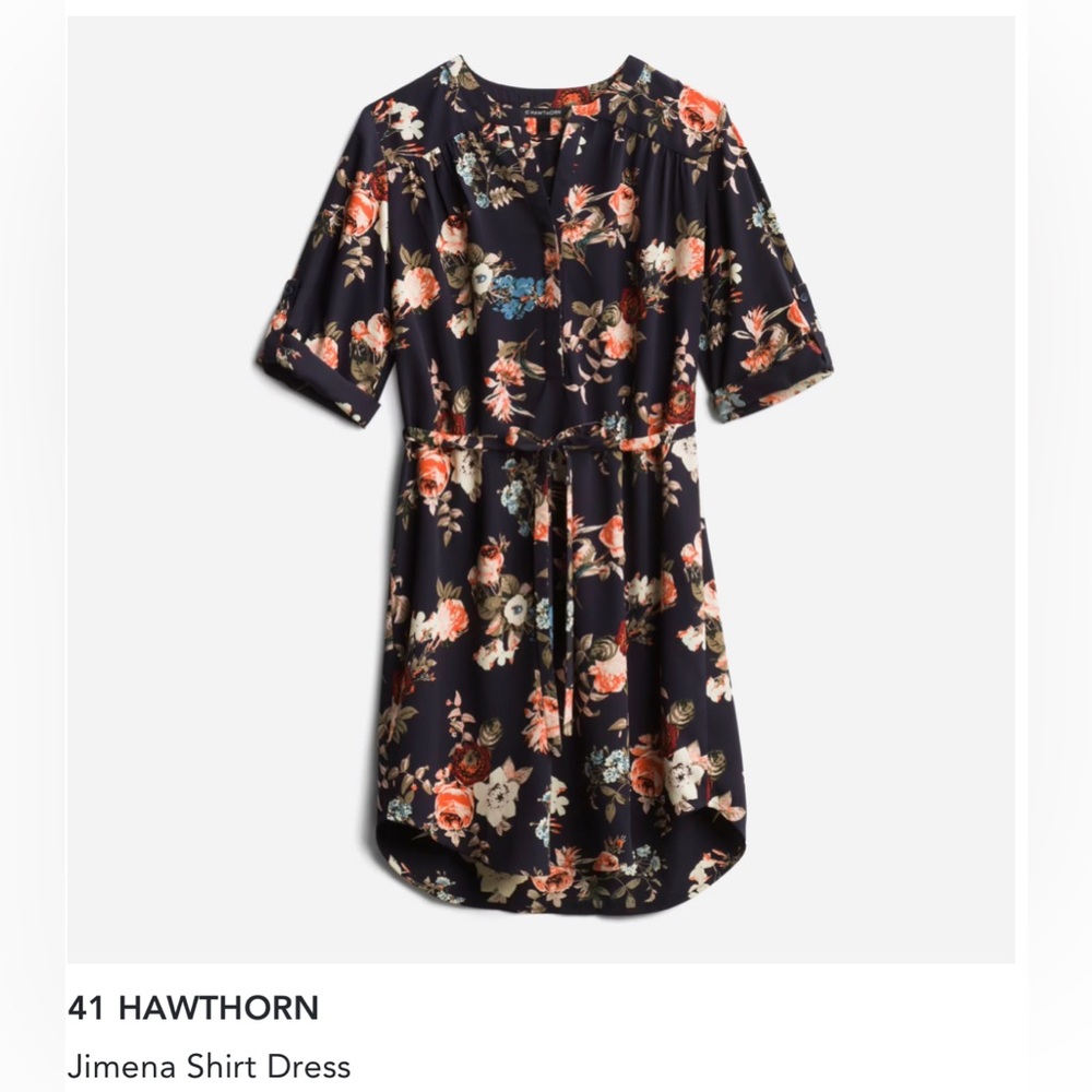 41 Hawthorn Jimena shirt dress, navy, medium
